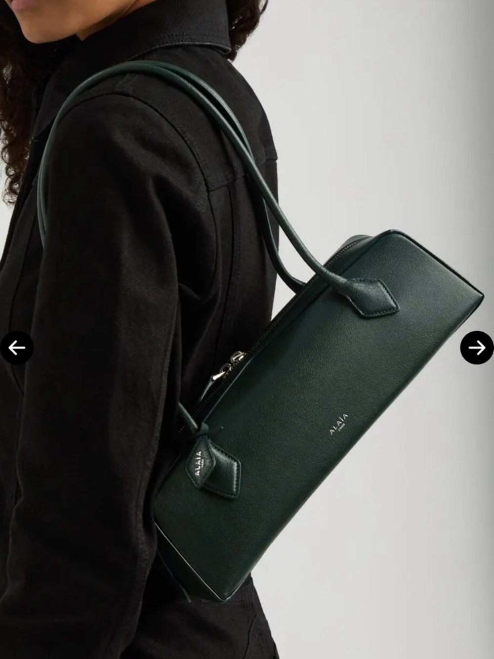 Alaïa Le Teckel medium dark green bag - Picture 3 of 6